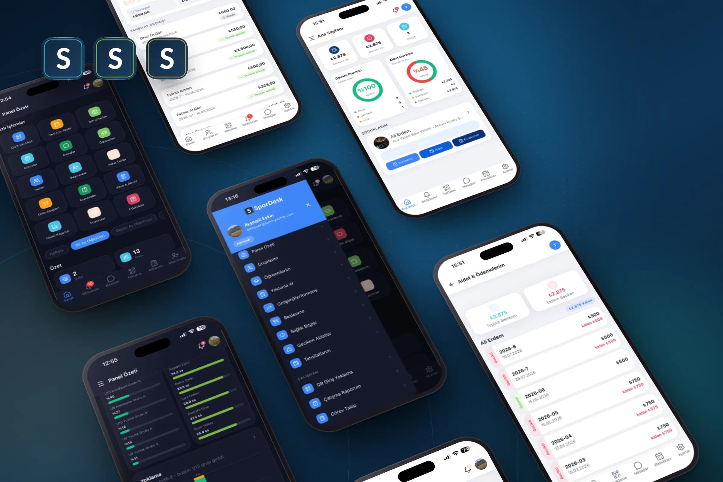 SporDesk antrenör, personel ve veli uygulamaları
